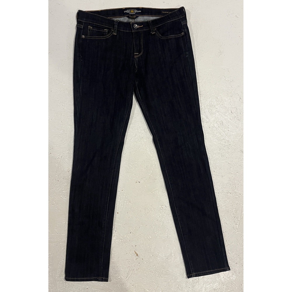 LUCKY BRAND CHARLIE SKINNY Womens 8/29 Stretch Denim Dark Wash Blue Jeans